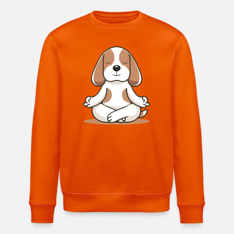 Meditierender Beagle – Ruhe & Achtsamkeit - Stanley/Stella Unisex Bio-Sweatshirt ROLLER - Tieforange