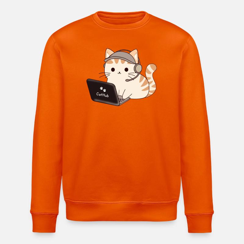 CatHub Katzenstreamer-Charme - Stanley/Stella Unisex Bio-Sweatshirt ROLLER - Tieforange