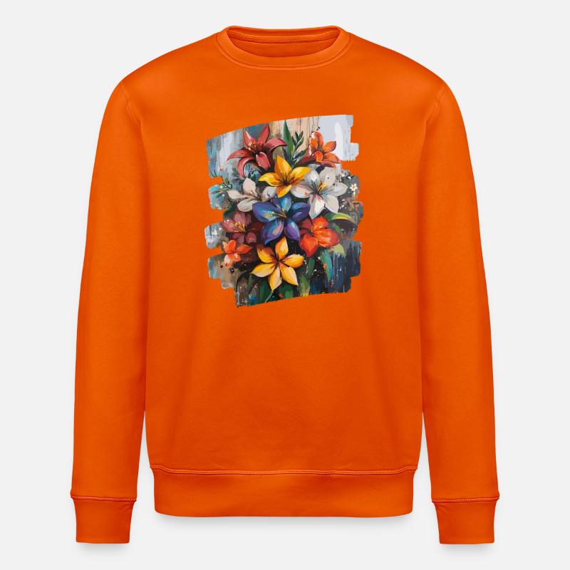 Spring Spring Beginning Flower Flowers - Stanley/Stella ROLLER Unisex Organic Sweatshirt - bright orange