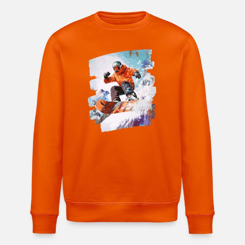 Snowboarder Pulverschnee - Stanley/Stella Unisex Bio-Sweatshirt ROLLER - Tieforange