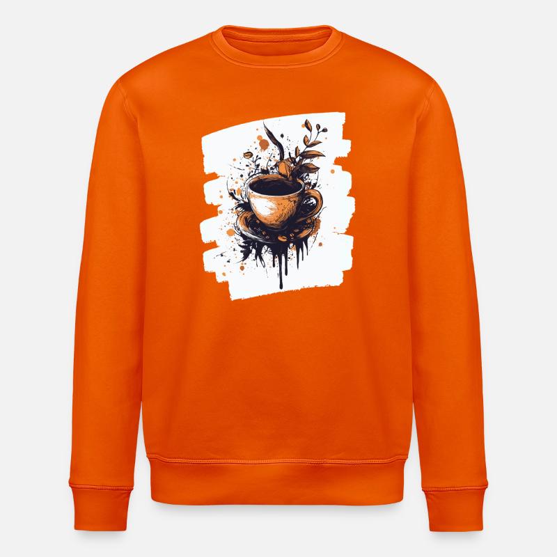 Coffee Coffee Coffee Lovers - Stanley/Stella ROLLER Unisex Organic Sweatshirt - bright orange