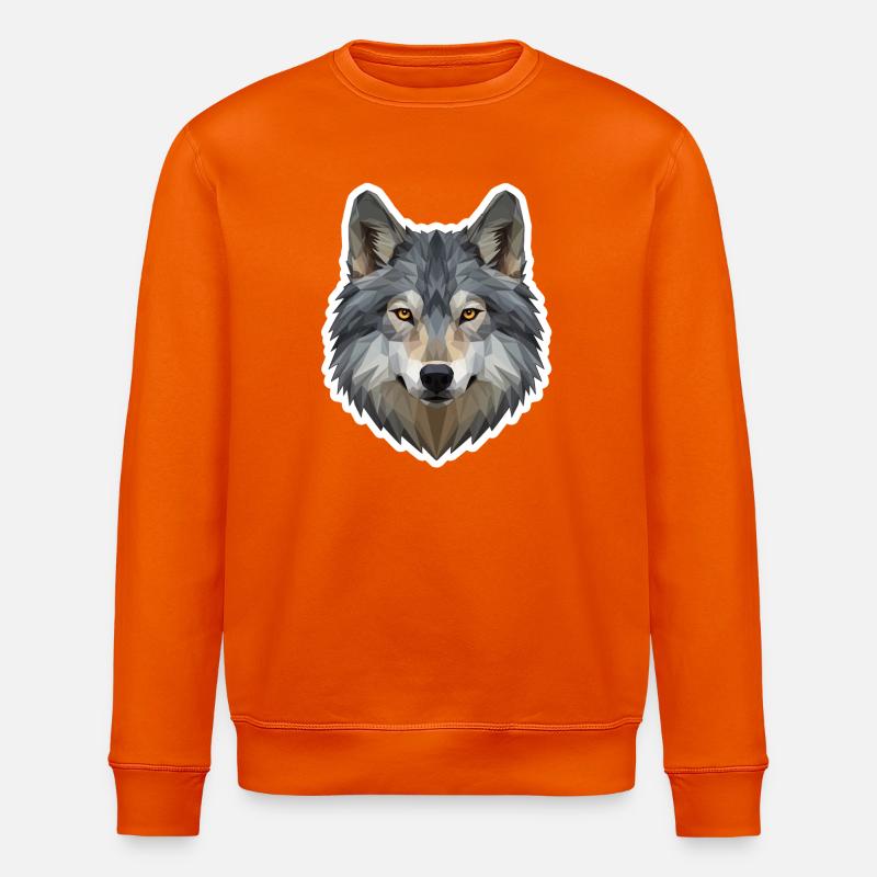 Geometrischer Wolf - Stanley/Stella Unisex Bio-Sweatshirt ROLLER - Tieforange