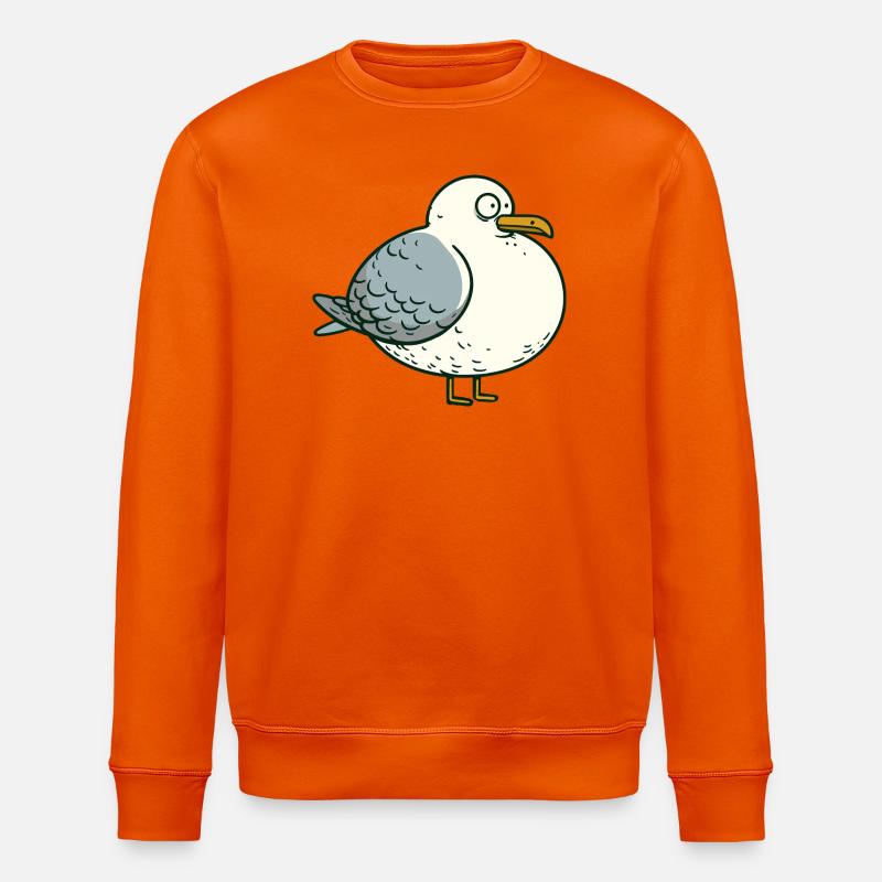 Comic dick fett Nordsee Moin Möwe Pier Hafen - Stanley/Stella Unisex Bio-Sweatshirt ROLLER - Tieforange