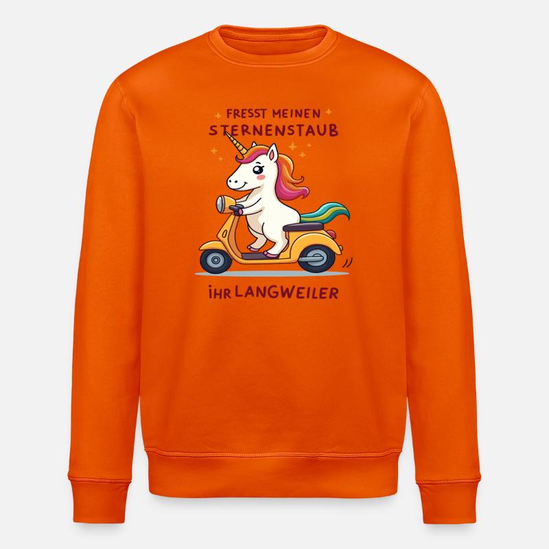 Roller-Einhorn - Stanley/Stella Unisex Bio-Sweatshirt ROLLER - Tieforange