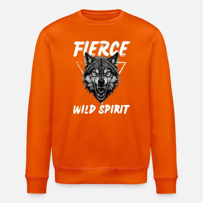Grimmige Wildgeist-Wolfskraft - Stanley/Stella Unisex Bio-Sweatshirt ROLLER - Tieforange