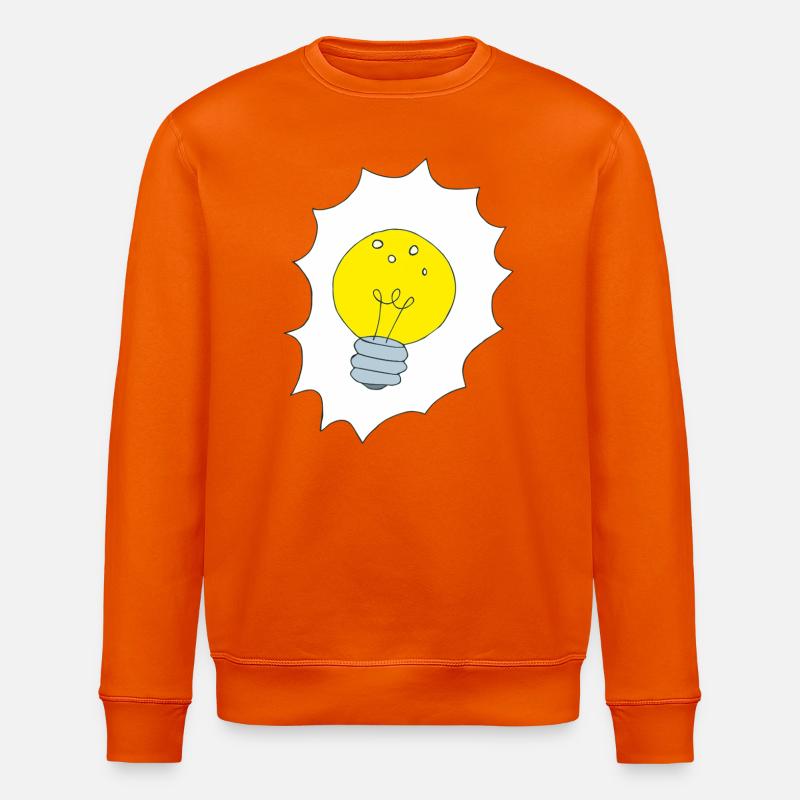 Creative Light Bulb Illustration - Stanley/Stella ROLLER Unisex Organic Sweatshirt - bright orange