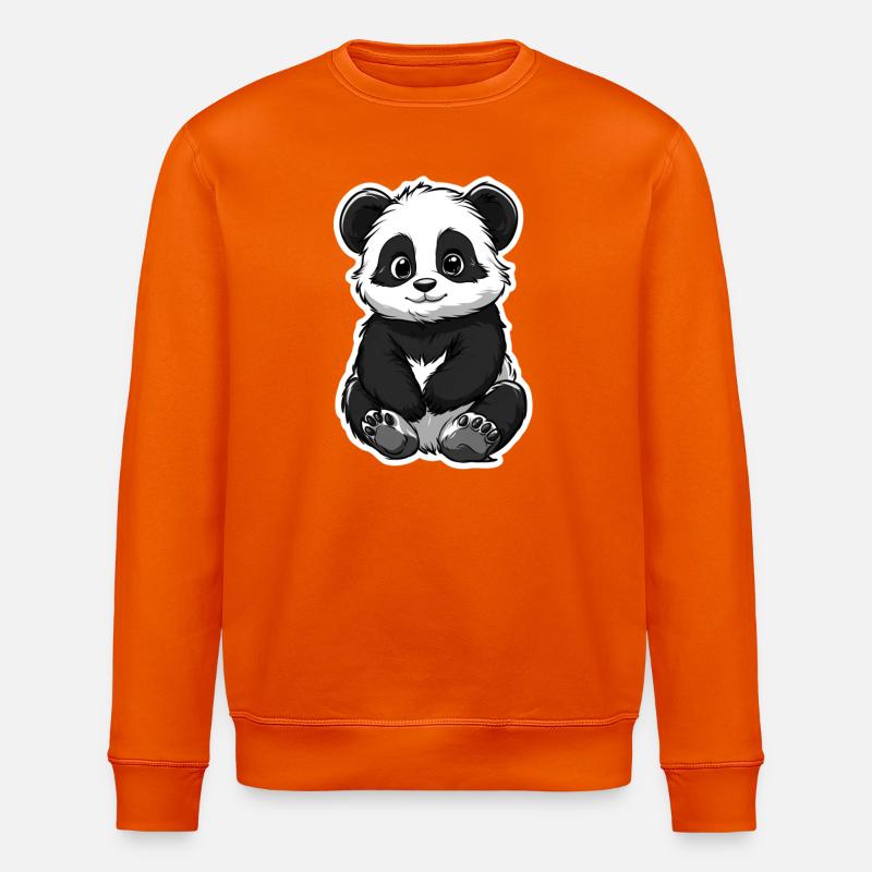 Süsser Pandabär - Stanley/Stella Unisex Bio-Sweatshirt ROLLER - Tieforange