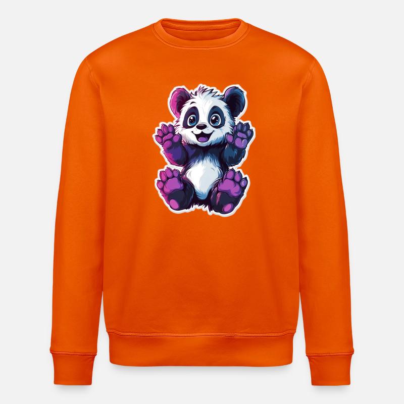Süsser Pandabär - Stanley/Stella Unisex Bio-Sweatshirt ROLLER - Tieforange