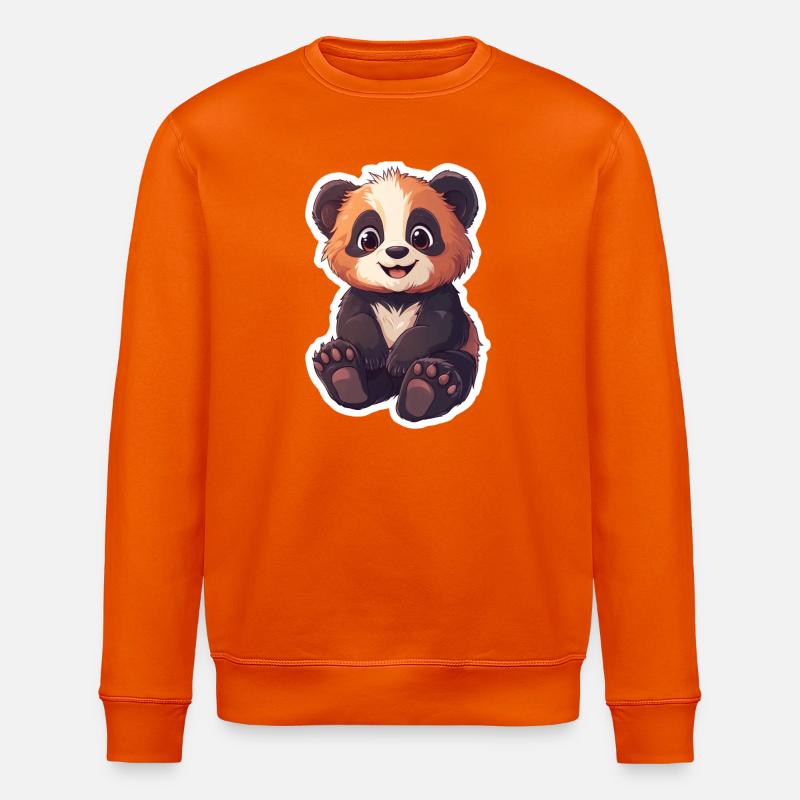 Süsser Pandabär - Stanley/Stella Unisex Bio-Sweatshirt ROLLER - Tieforange