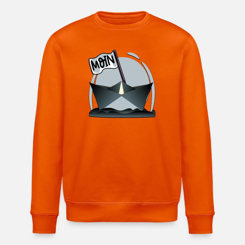 Papierschiff Papierboot MOIN - Stanley/Stella Unisex Bio-Sweatshirt ROLLER - Tieforange