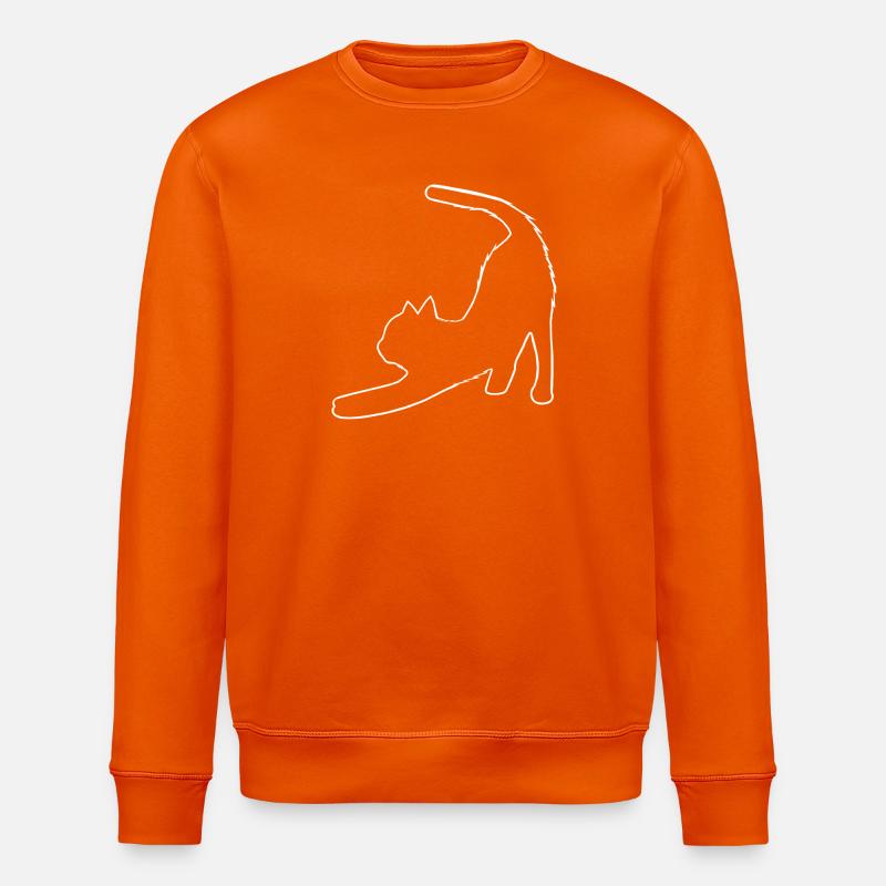 Outlines gestreckte katze - Stanley/Stella Unisex Bio-Sweatshirt ROLLER - Tieforange