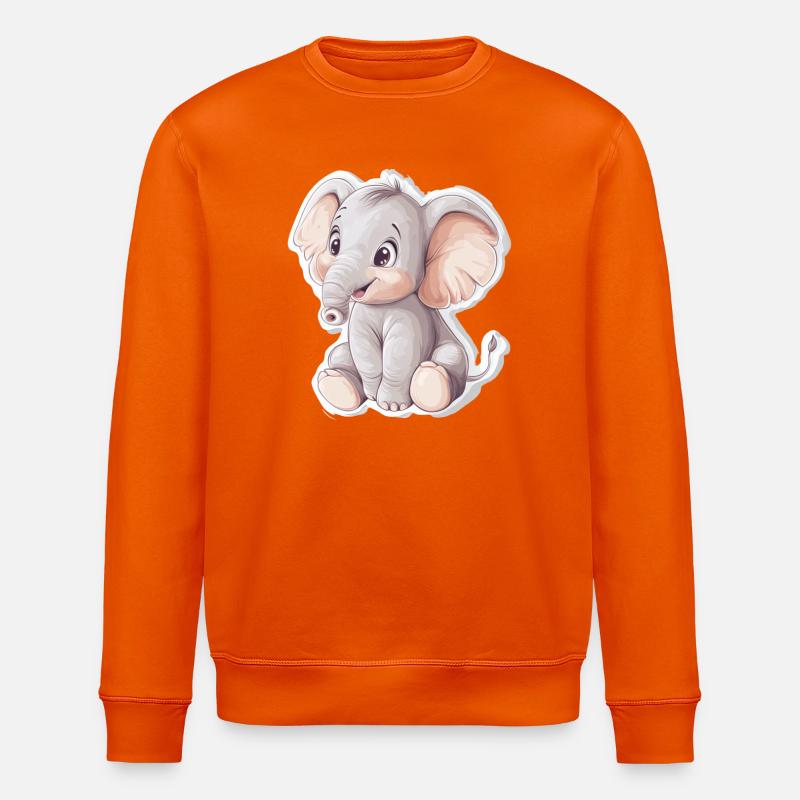 Elephant - Stanley/Stella ROLLER Unisex Organic Sweatshirt - bright orange