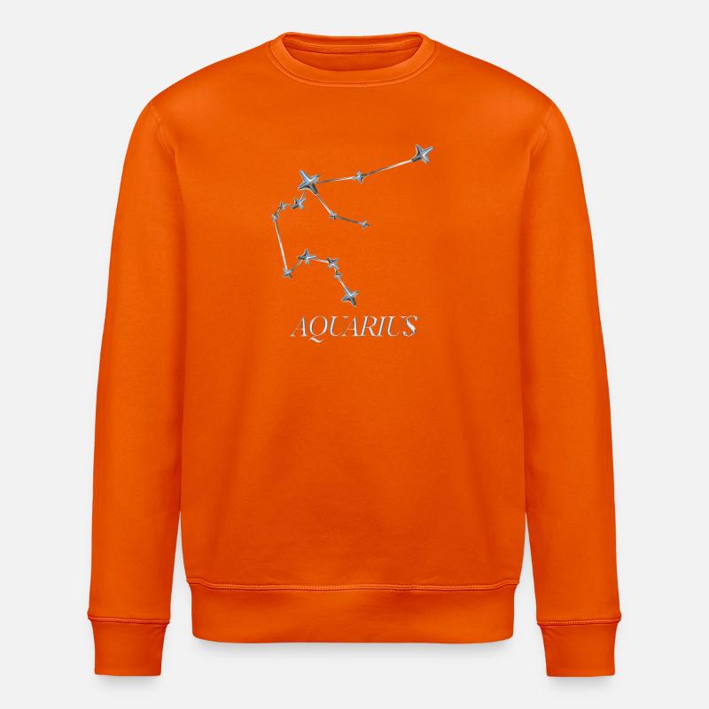 Aquarius Sternbild – Silber Minimal-Konstellation - Stanley/Stella Unisex Bio-Sweatshirt ROLLER - Tieforange