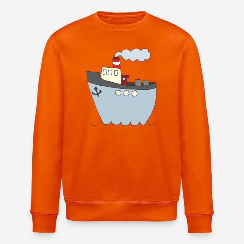 Verspieltes Schiffsdesign für Kinderkleidung - Stanley/Stella Unisex Bio-Sweatshirt ROLLER - Tieforange