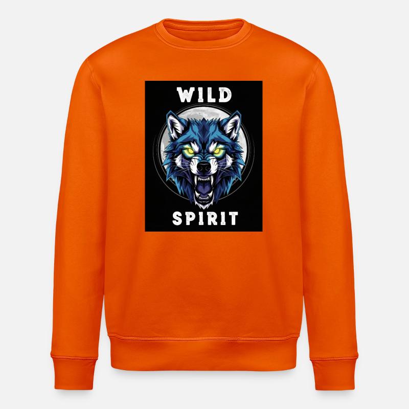 Wilder Wolf Geist Dinosaurier Design - Stanley/Stella Unisex Bio-Sweatshirt ROLLER - Tieforange