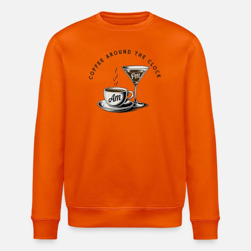 Kaffeepause, Coffee around the clock - Stanley/Stella Unisex Bio-Sweatshirt ROLLER - Tieforange