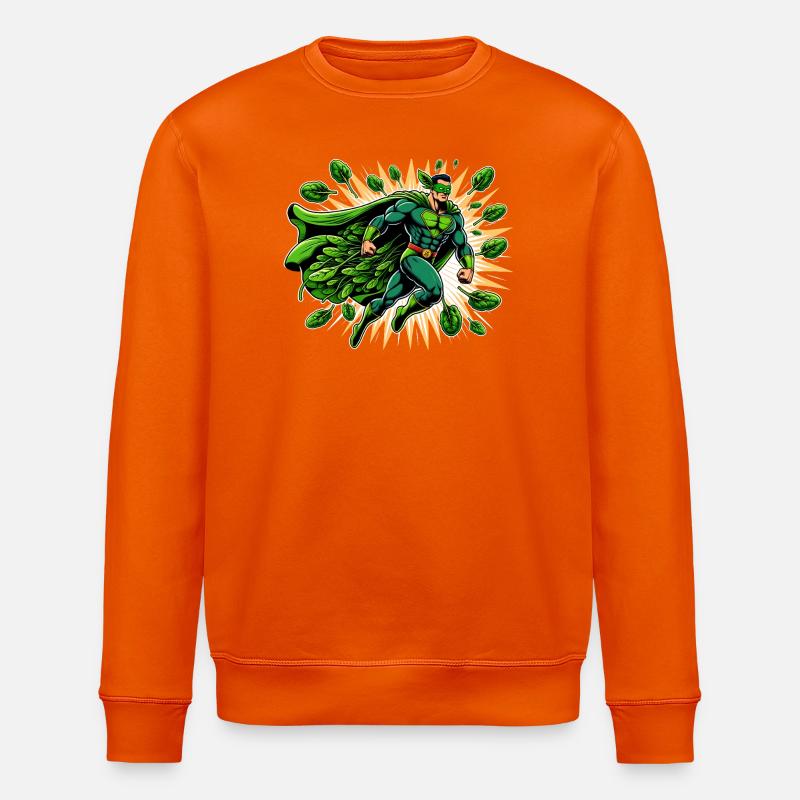 Spinatman: Blatt der Gerechtigkeit - Stanley/Stella Unisex Bio-Sweatshirt ROLLER - Tieforange