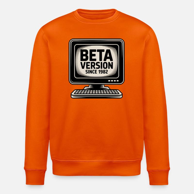 Retro Computer Beta Version Design - Stanley/Stella ROLLER Unisex Organic Sweatshirt - bright orange
