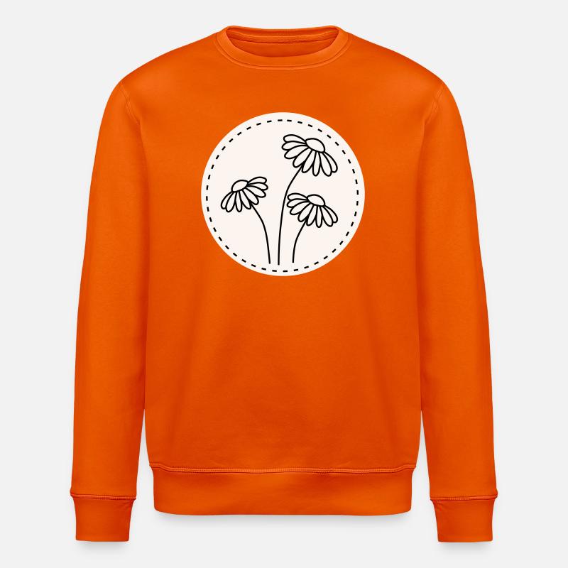 Gänseblümchen Line Art – Blumen Motiv Kreis - Stanley/Stella Unisex Bio-Sweatshirt ROLLER - Tieforange