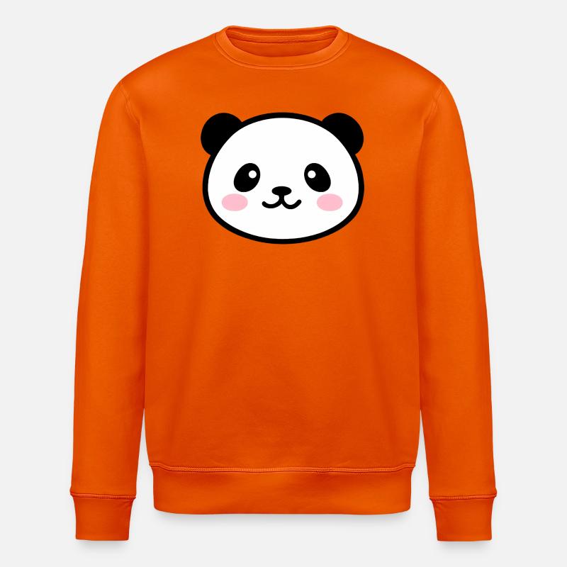 Kawaii Panda Gesicht - Stanley/Stella Unisex Bio-Sweatshirt ROLLER - Tieforange