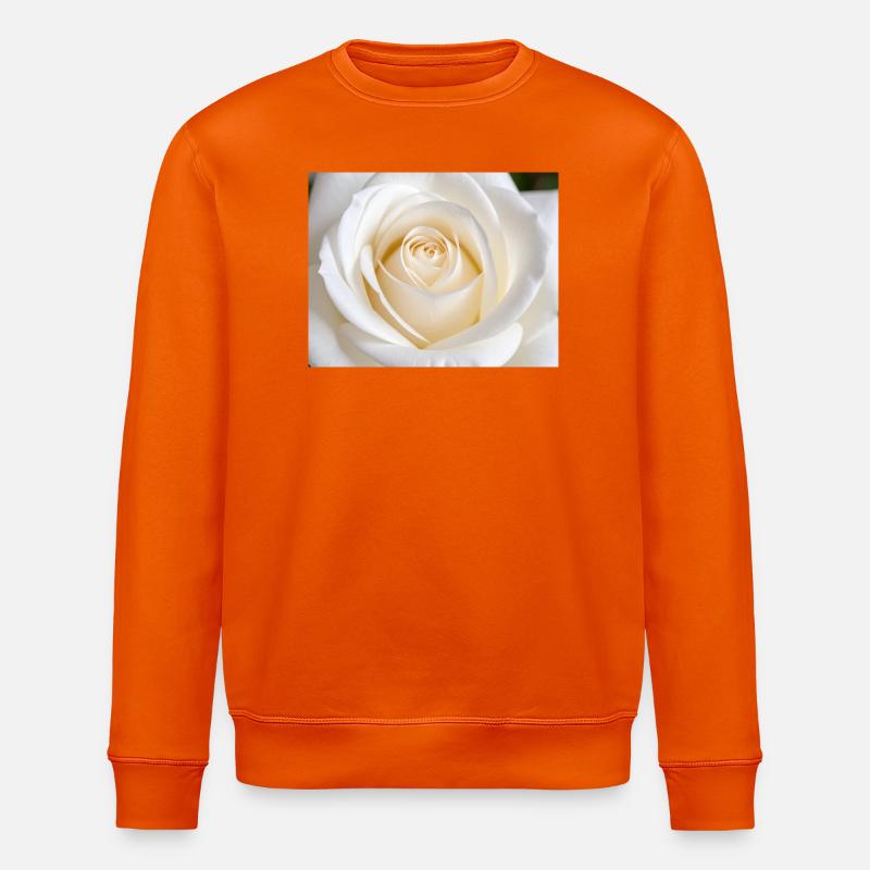 Rose Blanche Épurée pour Impression - Sweat bio ROLLER Stanley/Stella Unisexe - orange profond