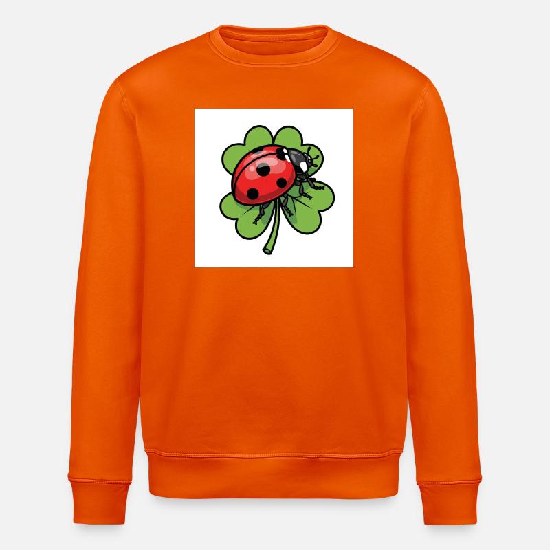 Shamrock with ladybug design - Stanley/Stella ROLLER Unisex Organic Sweatshirt - bright orange