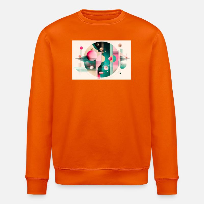 Composition Abstraite Envolée Chromatique - Sweat bio ROLLER Stanley/Stella Unisexe - orange profond