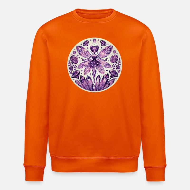 Mystisches Kristallfeen-Design - Stanley/Stella Unisex Bio-Sweatshirt ROLLER - Tieforange
