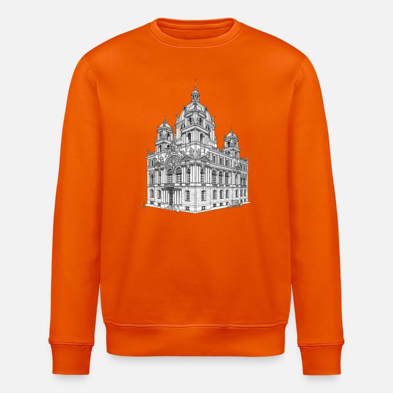 Historisches Barockgebäude Illustration - Stanley/Stella Unisex Bio-Sweatshirt ROLLER - Tieforange