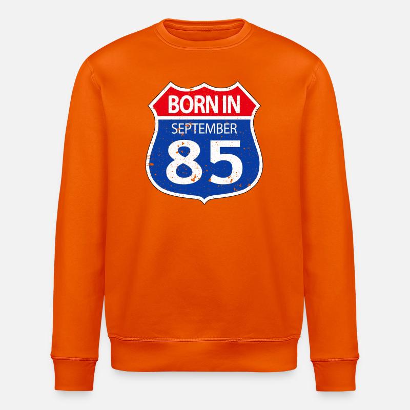 Geboren_im_September_85 - Stanley/Stella Unisex Bio-Sweatshirt ROLLER - Tieforange
