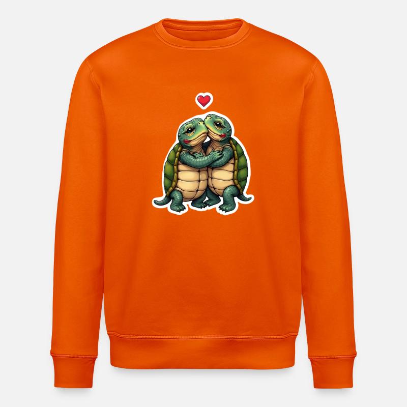 Verliebte Schildkröten - Stanley/Stella Unisex Bio-Sweatshirt ROLLER - Tieforange