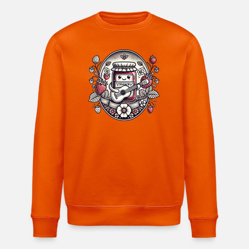 Kawaii Marmeladenglas mit Erdbeeren - Stanley/Stella Unisex Bio-Sweatshirt ROLLER - Tieforange