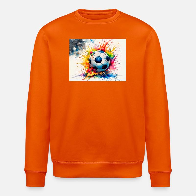 Ballon de football aquarelle explosif - Sweat bio ROLLER Stanley/Stella Unisexe - orange profond