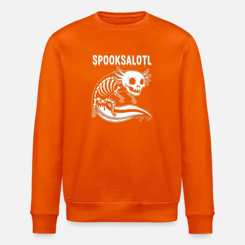 Spukschädel auf Skeletteide - Stanley/Stella Unisex Bio-Sweatshirt ROLLER - Tieforange