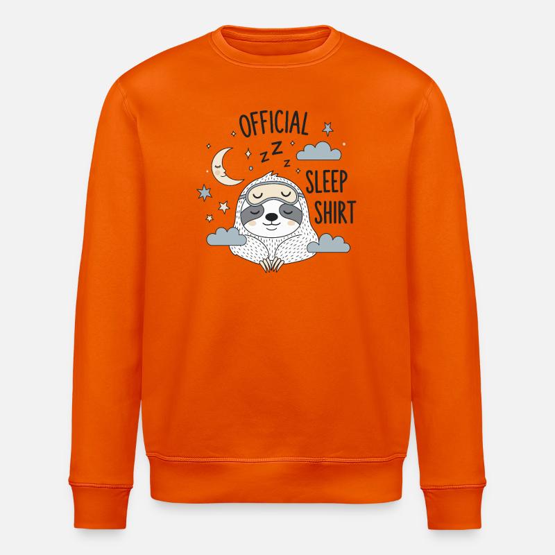 Sleeping Sloth Design - Stanley/Stella ROLLER Unisex Organic Sweatshirt - bright orange