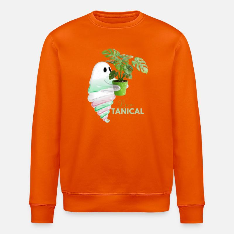 Monstera tropical et cônes brillants - Sweat bio ROLLER Stanley/Stella Unisexe - orange profond