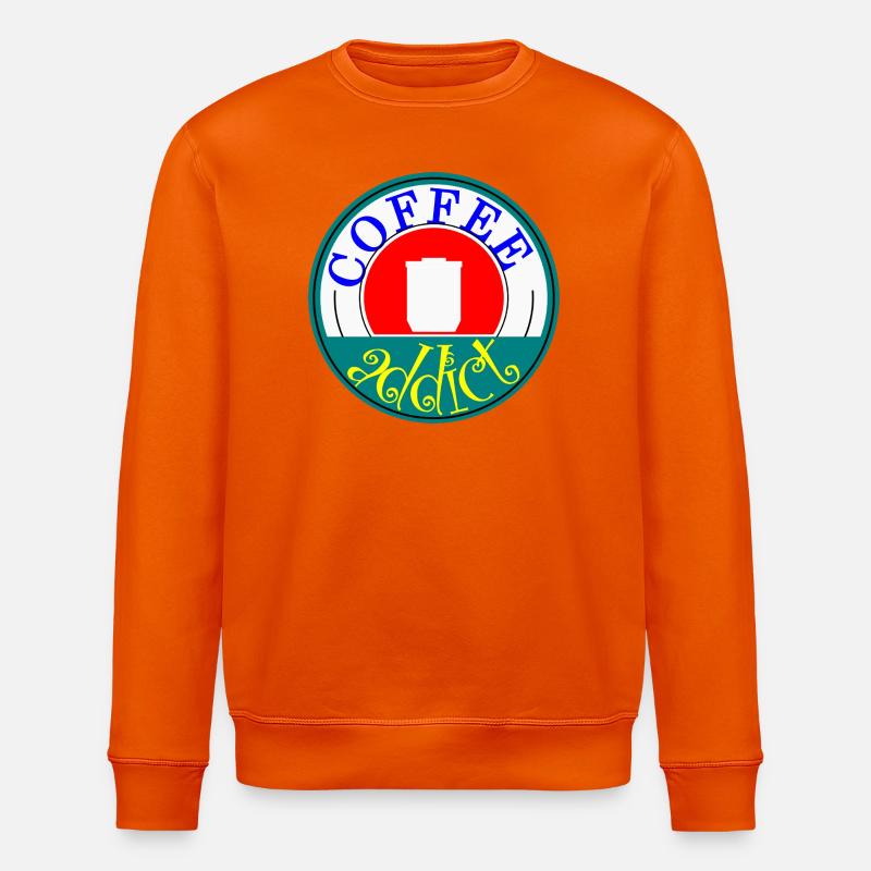 Coffee Addict Retro Abzeichen Design - Stanley/Stella Unisex Bio-Sweatshirt ROLLER - Tieforange