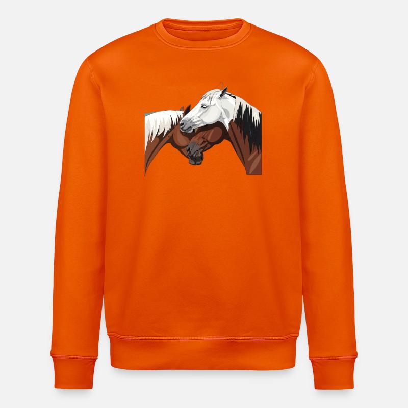 Pferde Verbindung - beste Freunde - Stanley/Stella Unisex Bio-Sweatshirt ROLLER - Tieforange