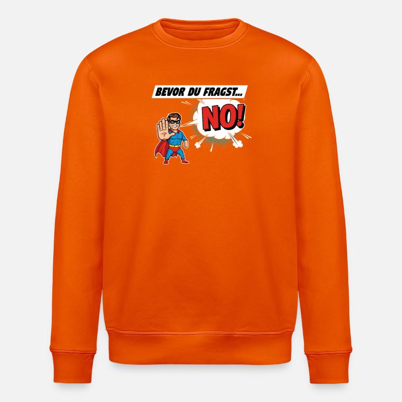 Superheldischer Warnhinweis Comic Design - Stanley/Stella Unisex Bio-Sweatshirt ROLLER - Tieforange