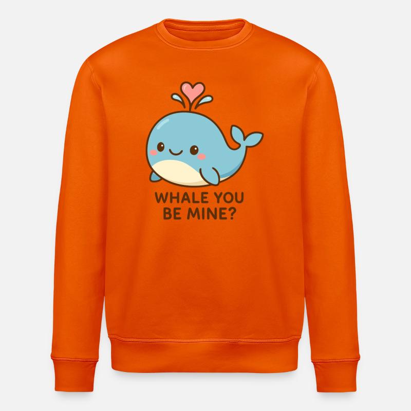 Niedlicher Wal mit Herzspruch - Stanley/Stella Unisex Bio-Sweatshirt ROLLER - Tieforange