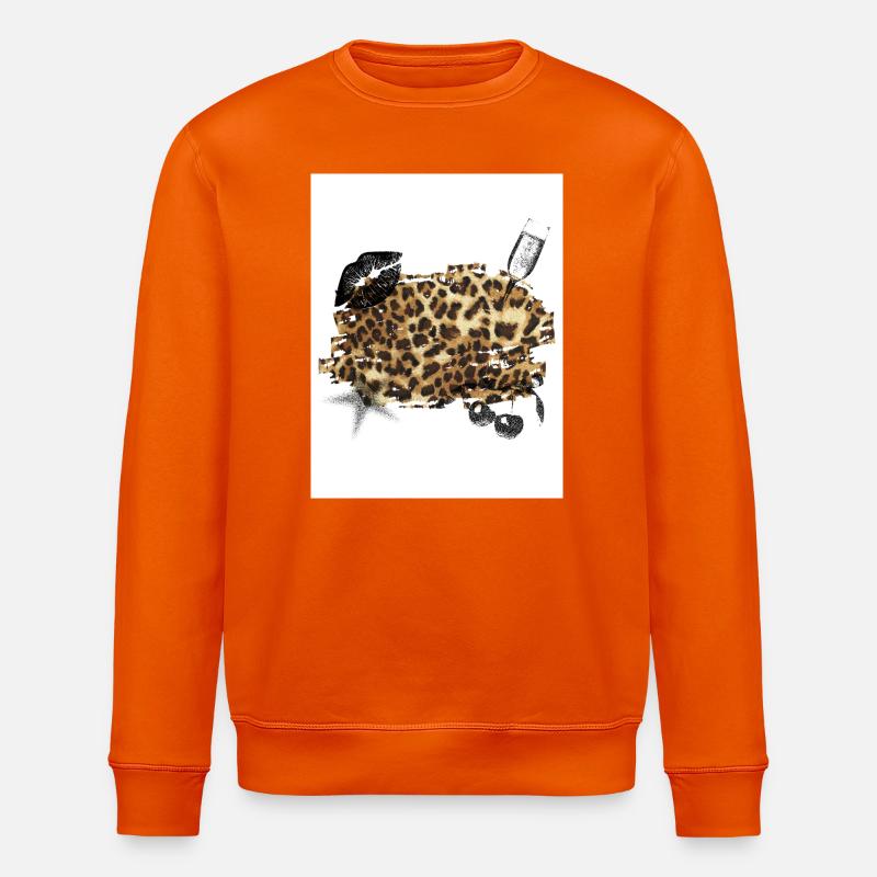 Léopard  - Sweat bio ROLLER Stanley/Stella Unisexe - orange profond
