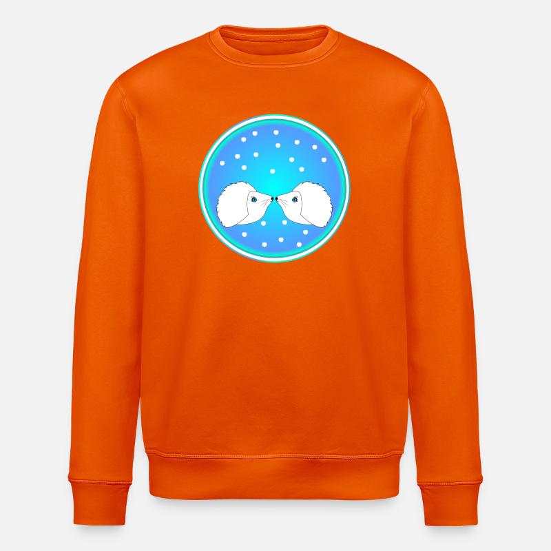 Igel Paar Winter Schnee - Stanley/Stella Unisex Bio-Sweatshirt ROLLER - Tieforange
