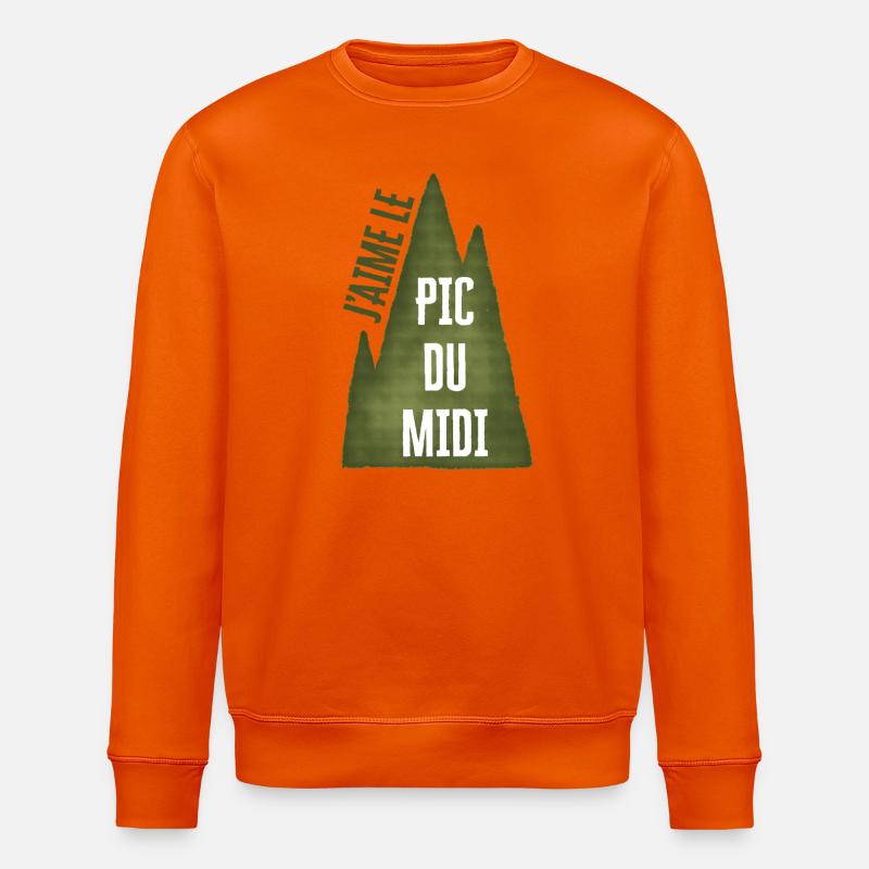 J'aime le PIC DU MIDI - Sweat bio ROLLER Stanley/Stella Unisexe - orange profond