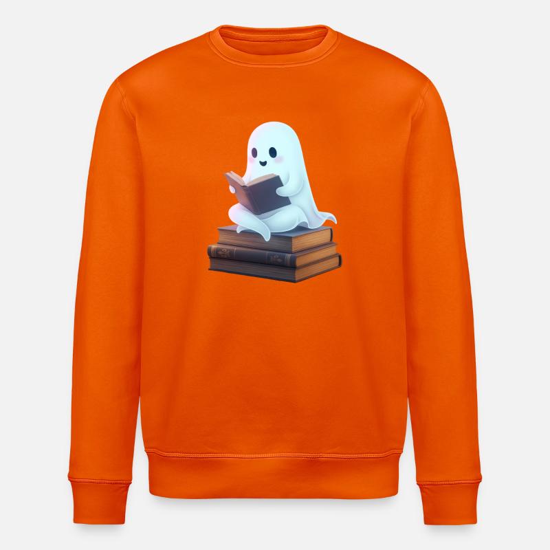 Verspieltes Geisterlese-Design - Stanley/Stella Unisex Bio-Sweatshirt ROLLER - Tieforange