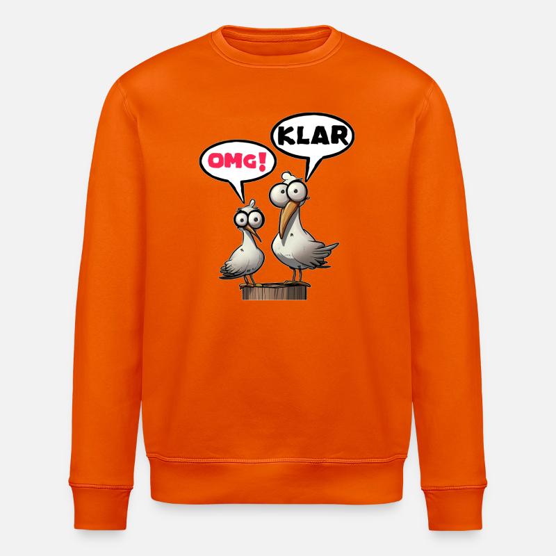 Mouettes amusantes avec OMG Clear - Sweat bio ROLLER Stanley/Stella Unisexe - orange profond