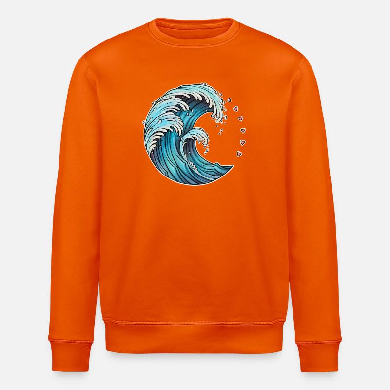 Dynamische Wellenkunst Illustration - Stanley/Stella Unisex Bio-Sweatshirt ROLLER - Tieforange