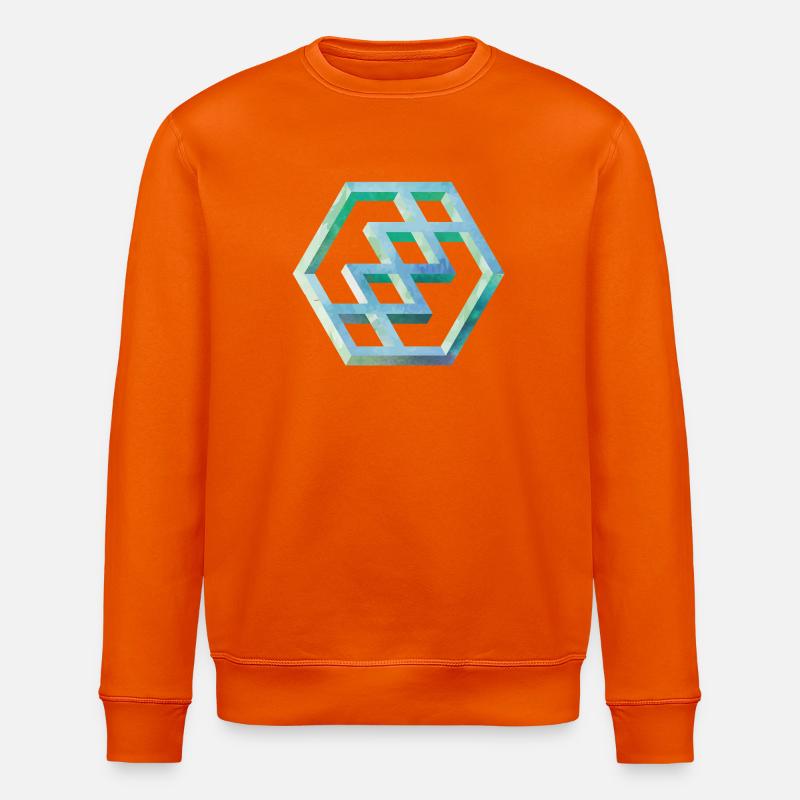 Geometrisches Hexagon Muster Kunst - Stanley/Stella Unisex Bio-Sweatshirt ROLLER - Tieforange