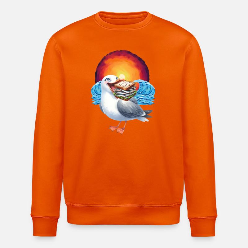 maritim Möwe Möwen Sandwich - Stanley/Stella Unisex Bio-Sweatshirt ROLLER - Tieforange