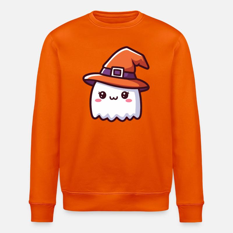 Süßer Geist im Hexenhut Halloween - Stanley/Stella Unisex Bio-Sweatshirt ROLLER - Tieforange