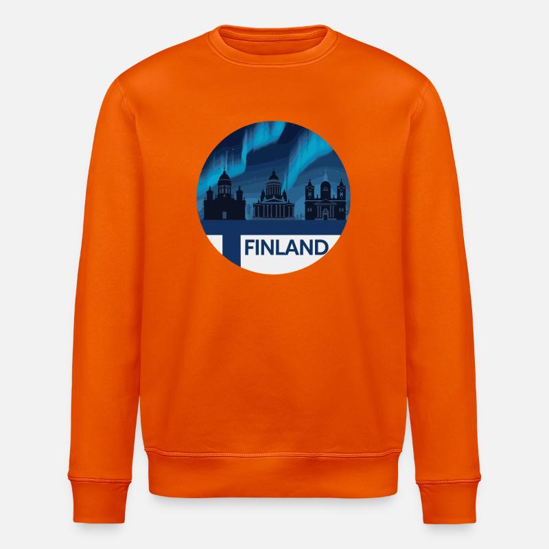 Finlande Aurora Skyline - Sweat bio ROLLER Stanley/Stella Unisexe - orange profond
